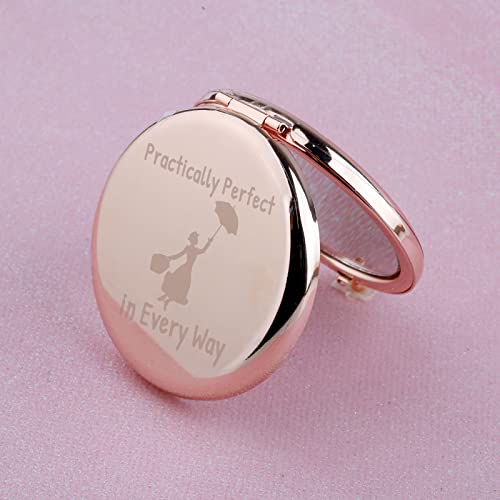 WUSUANED Practically Perfect Movie Quote Makeup Mirror - Silver