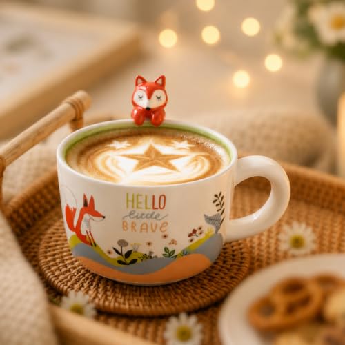 Cute 3D Fox Ceramic Coffee Mug – 12oz Kawaii Animal Cup