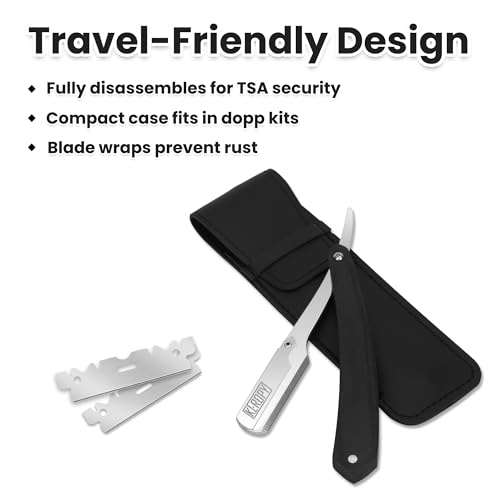 Keropy Black Wooden-Handle Shavette Straight Razor (Variation: Black Wooden Handle)