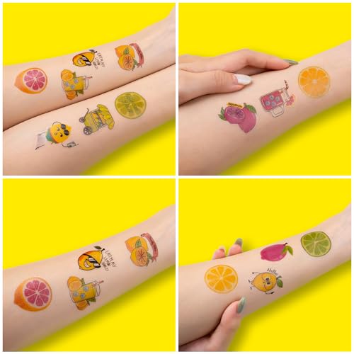 60 PCS Lemon Temporary Tattoos for Kids - Fun Party Favors