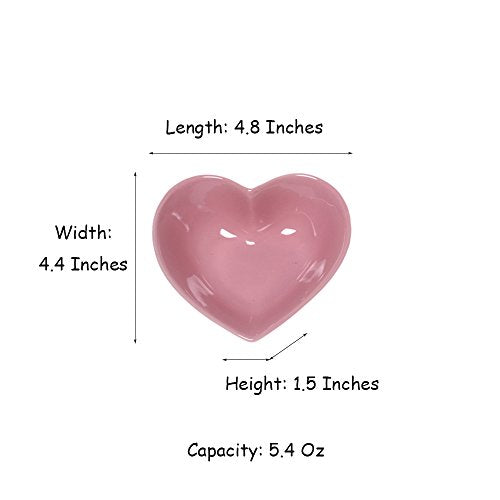 Heart-Shaped Ceramic Pudding Cake Bowl Set of 4 - Microwave Safe