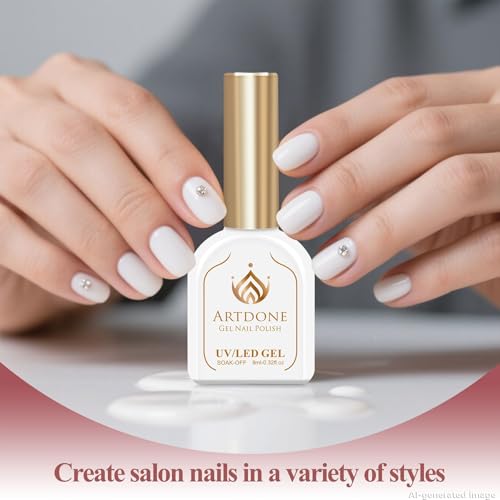Artdone White Gel Nail Polish - Hema-Free 8ml for All Seasons