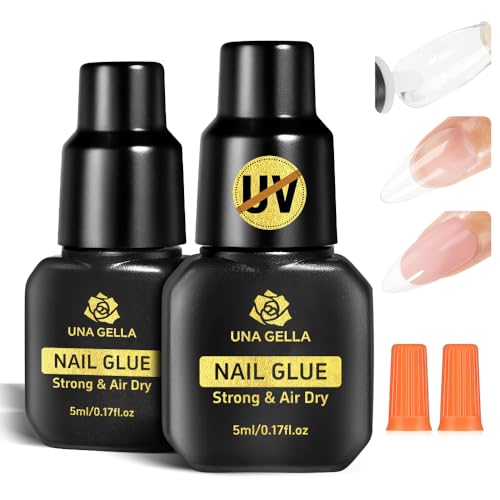 UNA GELLA Quick Dry Nail Glue for Press On Nails - 5ml (2pcs)