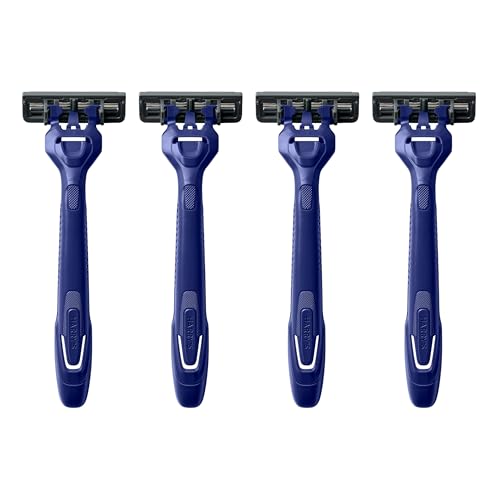 Harry's Men's Disposable Razors - 3-Blade with Lubricating Strip, 4 Count