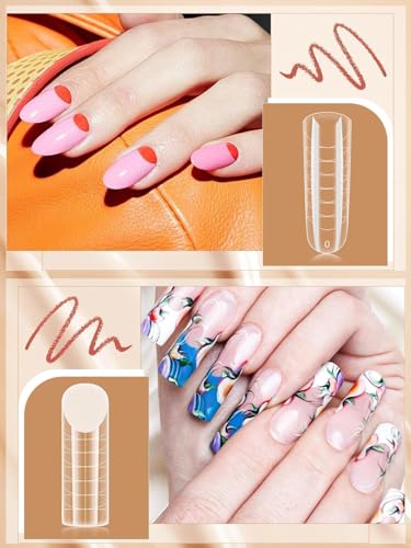 Poly Nail Extension Forms Set with Silicone Pads - Reusable French Manicure Tools
