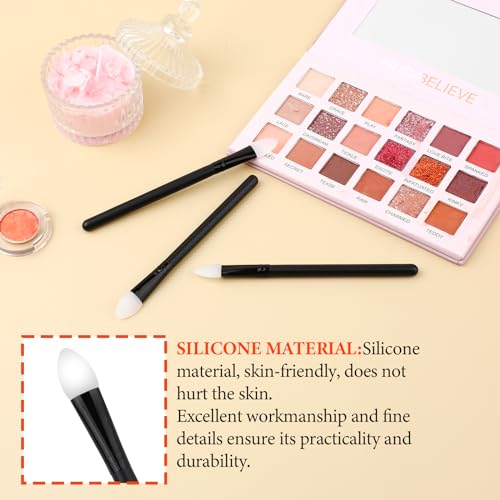 3 Pcs Silicone Makeup Applicator Brushes for Eyeshadow & Lip Mask