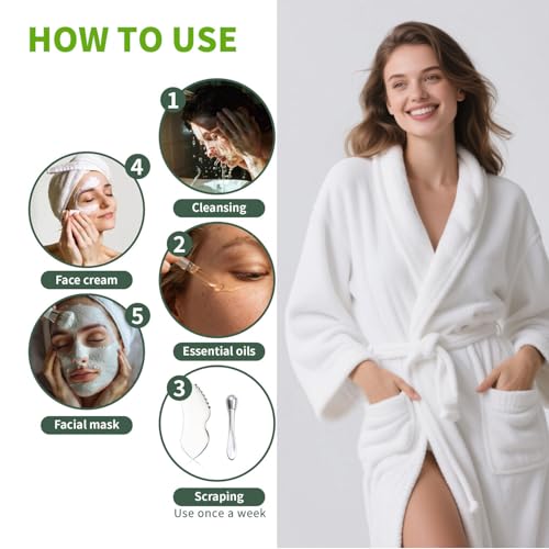 Stainless Steel Gua Sha Tool & Eye Cream Applicator Set