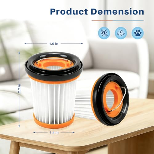 6-Pack HEPA Filter Replacement for Shark Wandvac Handheld Vacuum