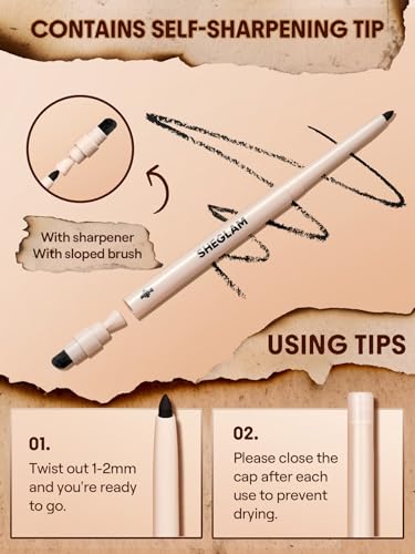 SHEGLAM Brown Gel Glide Eyeliner Pencil - Waterproof & Smudge-Proof
