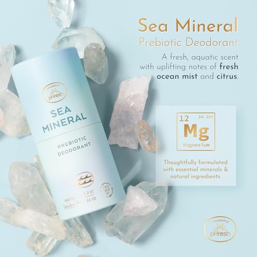 Honestly pHresh Sea Mineral Twist-Up Deodorant for Sensitive Skin - Aluminum-Free, Baking Soda-Free, Prebiotic Formula, All-Natural, 24H Freshness