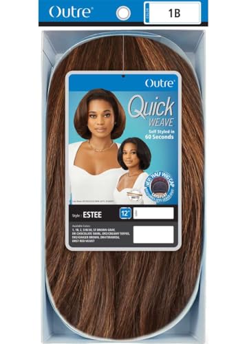 Outre Quick Weave Estee Wig - Off Black 1B, Natural Volume