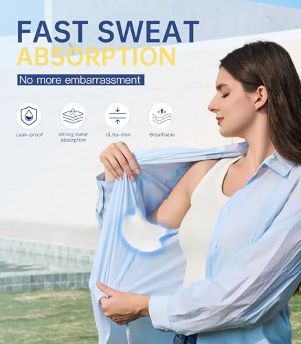 Underarm Sweat Pads 100 Pack - Breathable Invisible Absorption & Odor Control