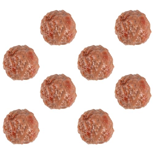 Realistic Artificial Beef Meatballs - 8 PVC Props for Decor & Photography