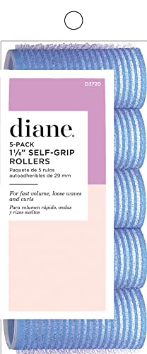 Diane Self Grip Rollers - Blue, 1 1/8” Size, 5 Pack
