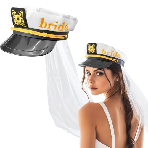 Bride Captain Hat with Veil | Fun Bachelorette Party Accessory