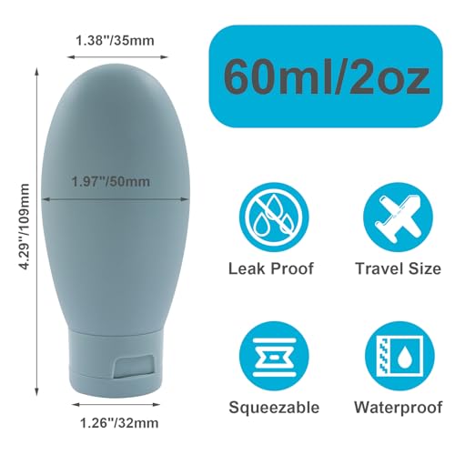 3-Pack 60ml Travel Bottles - Leakproof, Squeezable Containers for Shampoo & Lotion