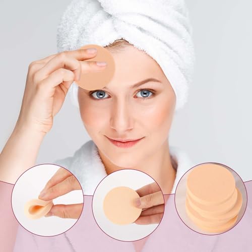 12-Pack Round Makeup Sponges for Foundation & Concealer - Skin Color