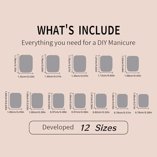 White French Tip Short Square Press-On Nails - 24pcs Acrylic Set