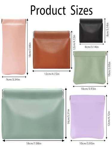 6 Pcs Small Waterproof Makeup Bags for Purse with Snap Closure - Mix Colors