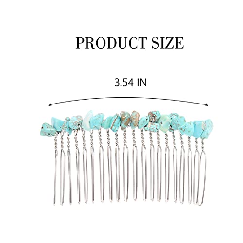 JONKY Turquoise, Transparent & Purple Crystal Bridal Hair Comb for Women