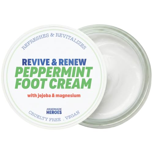 Handmade Heroes Peppermint Foot Cream - Natural Moisturizing Heel Repair