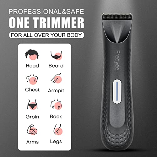 Manscape-Body Hair Trimmer for Men IPX7 Waterproof Ball Trimmer Pubic Hair with LED Light USB-C Rechargeable Wet/Dry Use for Beard Face Groin Manscaping No Nicks