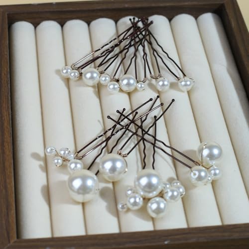 SOLENY 12-Piece Pearl Bridal Hair Pins - Handmade Wedding Hair Accessories