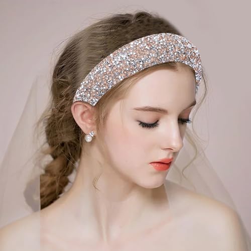Cutewing Rhinestone Padded Headbands for Women - 2PCS NO11B, Trendy Bling Accessories