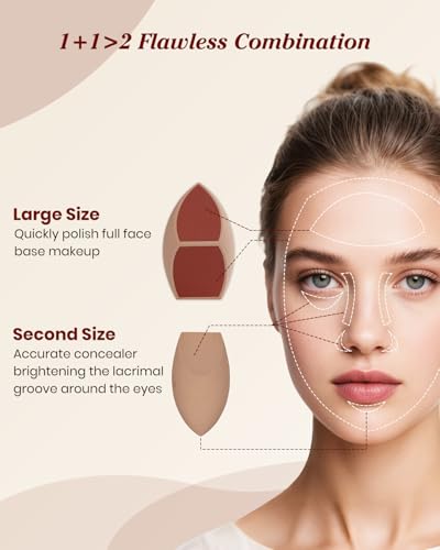 Unfovi Honeycomb Film Makeup Sponges - 2 Pcs for Flawless Foundation
