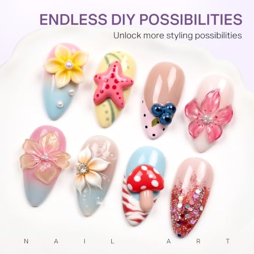 MIZHSE 3D Gel Nail Art Sculpting Kit with Clear, White & Lamp - Professional DIY Manicure Set