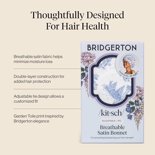 Kitsch x Bridgerton Satin Bonnet for Sleeping - Garden Toile | Hair Care