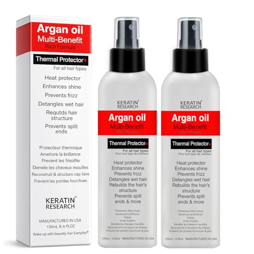 KERATIN RESEARCH Thermal Hair Protectant Spray Twin Pack 4oz - Heat, Frizz & Shine Control