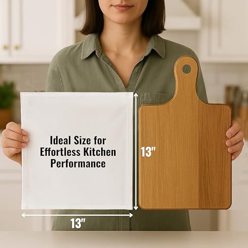 LITO Cotton Dish Cloths - Absorbent Kitchen Towels, 4 Pack 13"x13"