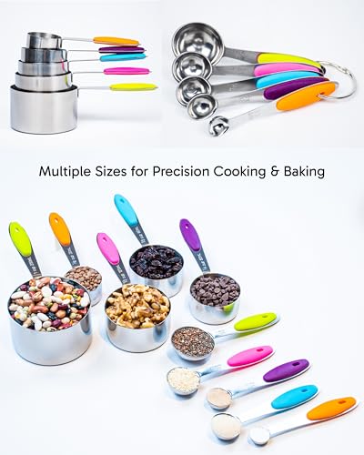 Dusico Stainless Steel Measuring Cups and Spoons Set of 10