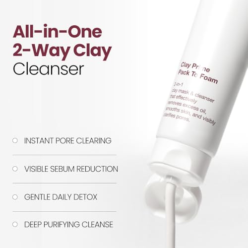 Kopher Clay Prime Facial Cleanser - Hydrating Pore-Minimizing Makeup Remover, Sensitive Skin, 80ml