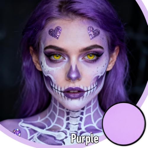 KAICOERLY Purple Water-Based Face & Body Paint Palette for Halloween & Cosplay