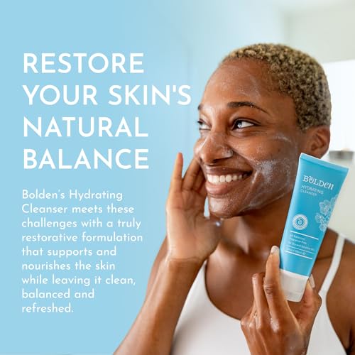 BOLDEN Hydrating Cleanser 3.4 fl oz | Gentle Face Wash for Dry, Sensitive Skin | Fragrance Free & Non-Stripping