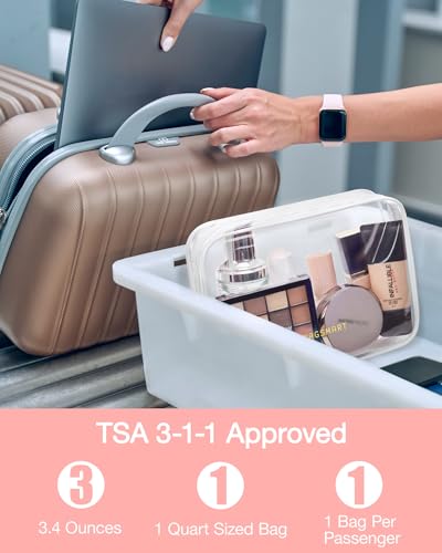 BAGSMART Clear Toiletry Bag 2-Pack - TSA Approved, Water-Repellent