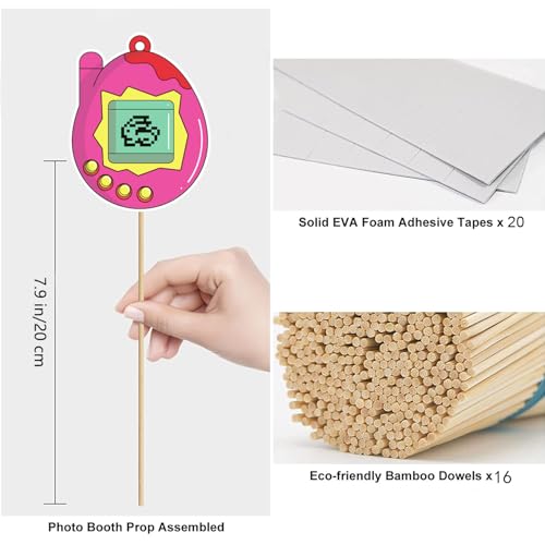 Y2K Party Decorations Photo Booth Props Kit - 16 Themed Props
