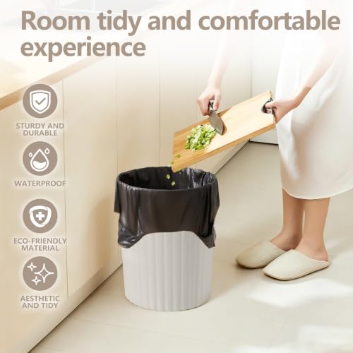 Compact 2-Gallon Trash Can - Beige Waste Bin for Home & Office