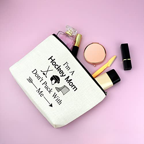 I'm a Hockey Mom Don't Puck with Me Makeup Bag Set - 2 PCS