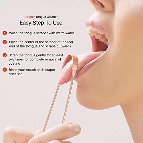 Pure Copper Tongue Scraper - Ergonomic Oral Care Cleaner (12-Piece Set)