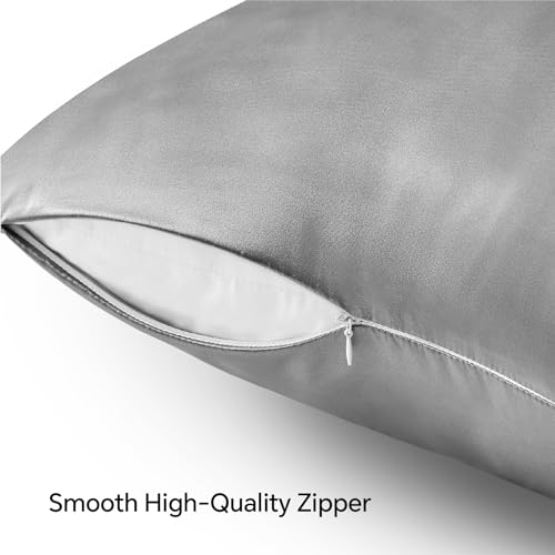BEDELITE Satin Pillowcases Set of 4 - Standard 20"x26" Grey