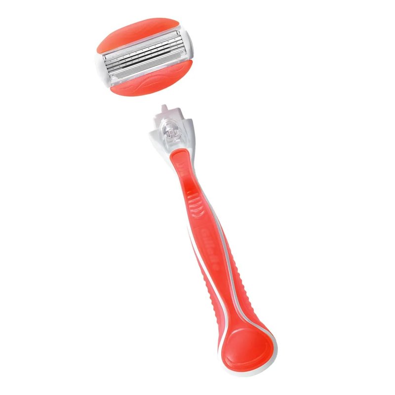 Vennus Comfort Glide Sunny Citrus Women's Razor, Pivoting Head, Gel Bar, No Shave Cream Required, 3 Bladed for Smooth Shave, 1 Handle + 12 Blade Refills