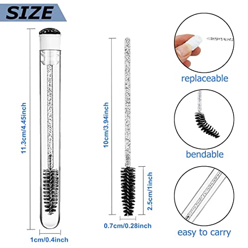 La Jolie Jasmin Black Diamond Mascara Brush Set with 20 Tubes & 70 Disposable Wands