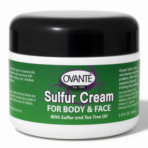 3% Sulfur Cream with Tea Tree Oil for Sensitive Skin - 2 oz