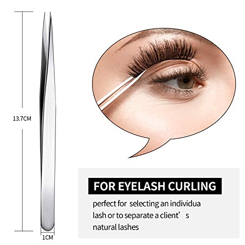 3 Pcs Stainless Steel Precision Tweezers for Eyelash Extension