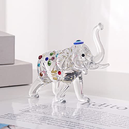 LONGWIN Crystal Elephant Figurine - Lucky Trunk Up Home Decor