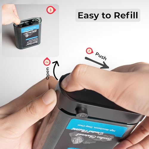 Portable Dental Floss Dispenser Set - 288 Count Bamboo Charcoal (Black)