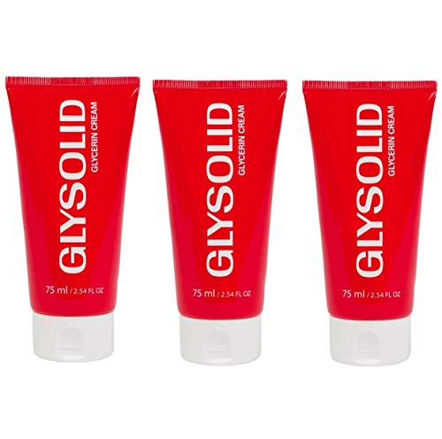 Glysolid Glycerin Skin Cream 3-Pack - Thick, Moisturizing Hand, Foot & Body Lotion 2.54 fl oz